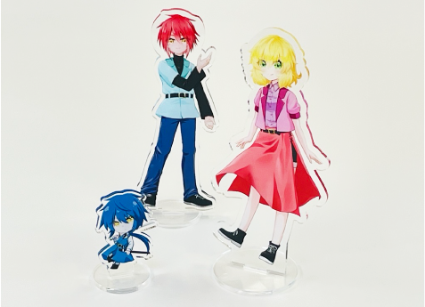 様々なサイズのオリジナルアクリルスタンドサンプル