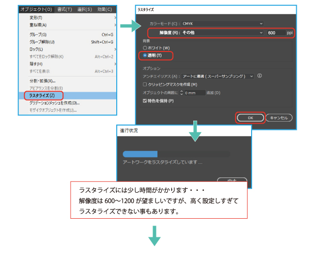 オーバープリントの設定