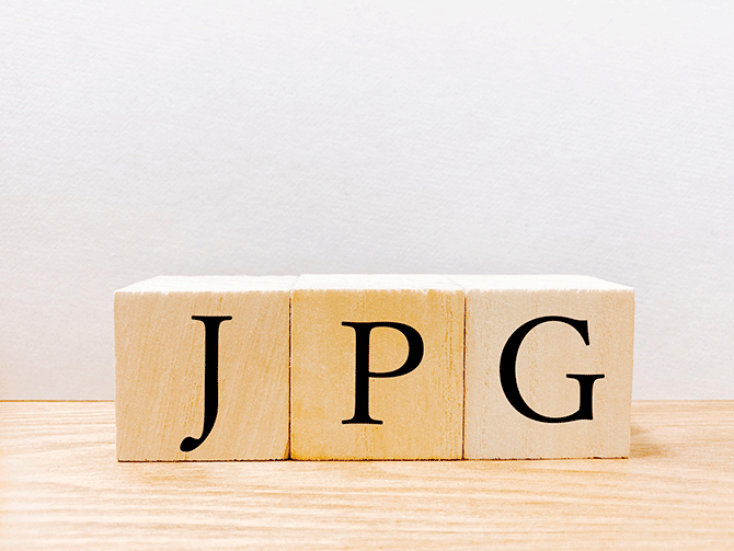 JPGは静止画の保存に適している圧縮ファイル形式