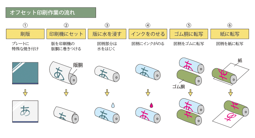 オフセット印刷の仕組みと作業の流れ