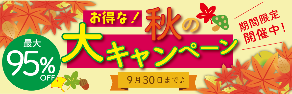 秋の販促応援キャンペーン!最大93%OFF