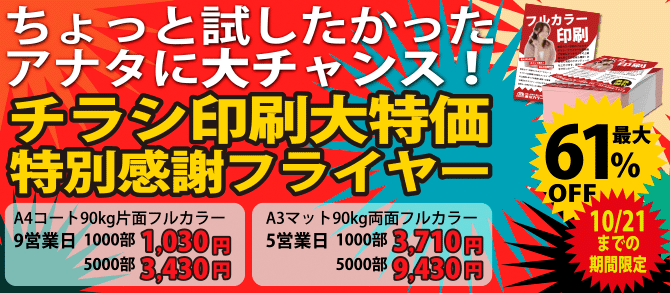 チラシ印刷大特価特別感謝フライヤー