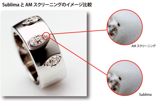 SublimaとAMスクリーニング(従来の175線)のイメージ比較