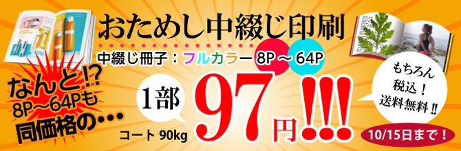 なんと！？8P～64Pも同価格の97円（税込）